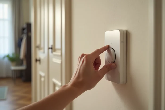Capteur de luminosité couplé à un variateur automatique installé dans un couloir d'appartement