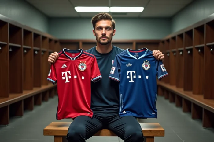 Comparaison côte à côte de deux maillots Bastard München dans un vestiaire pour identifier les critères de qualité premium