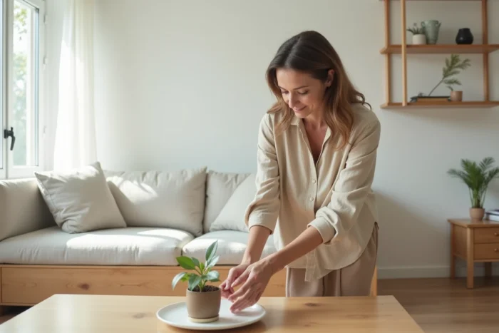 Pièce désencombré avec mobilier bas et aéré pour maximiser la luminosité naturelle et l'impression d'espace
